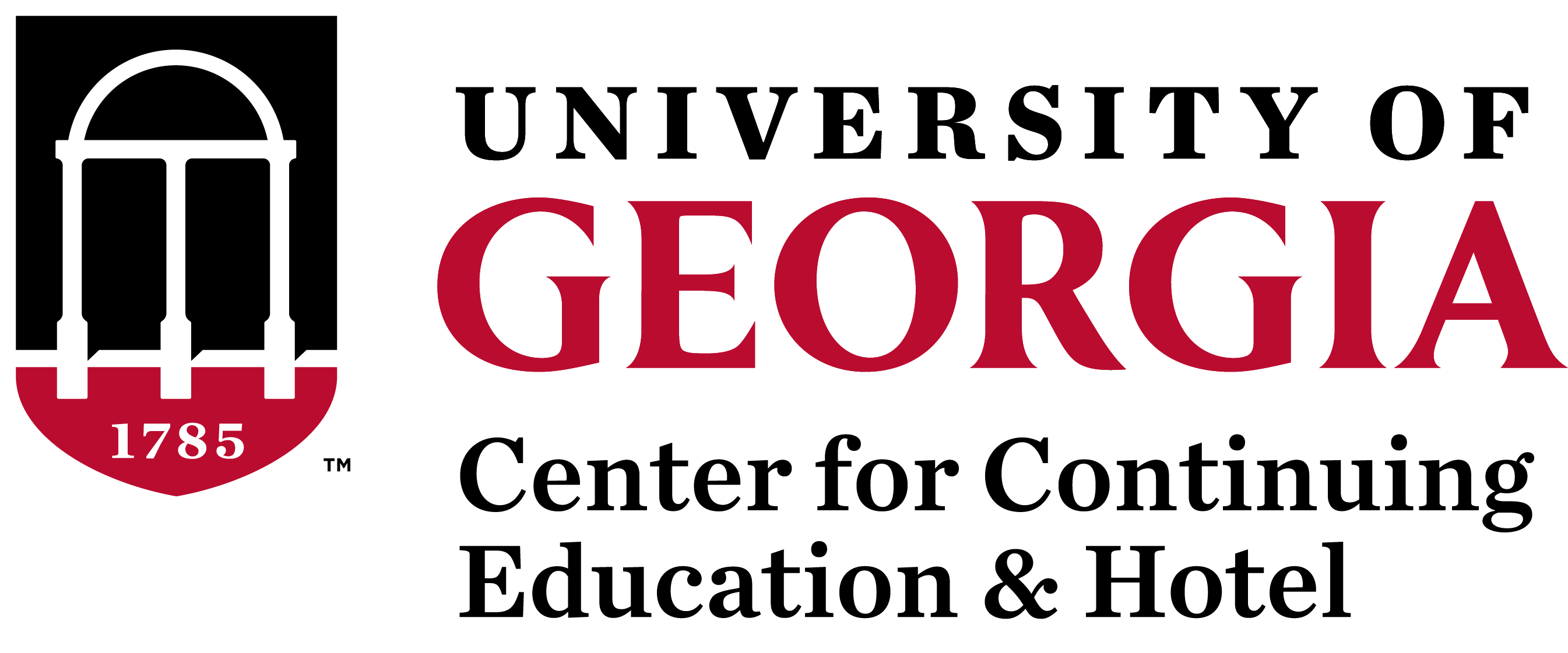 Logo for The University of Georgia Center for Continuing Education & Hotel Full Stack Software Developer Certificate Program