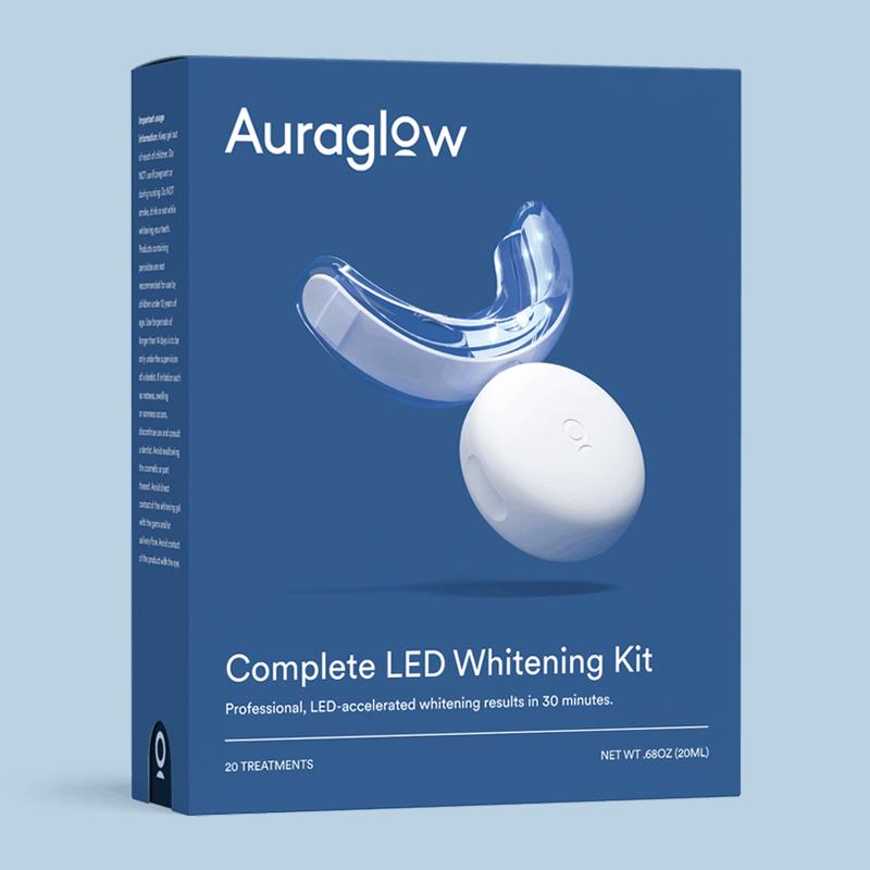 auraglow teeth whitening kit with led light reviews