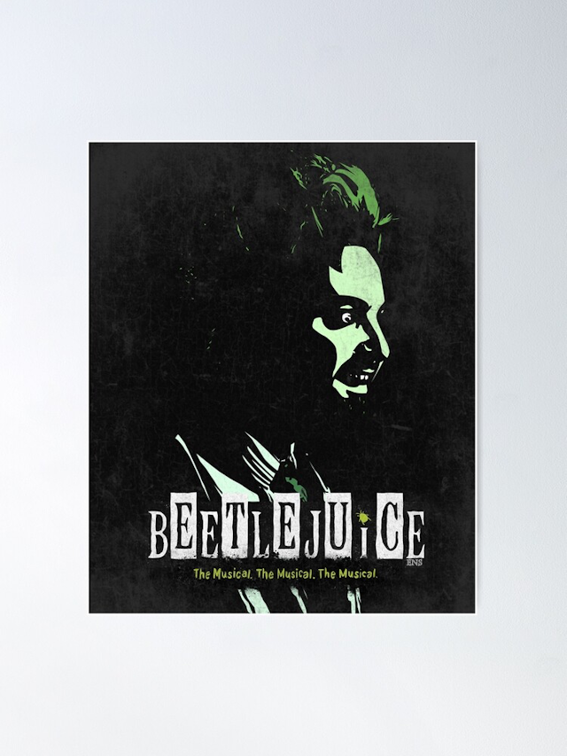 Poster of Beetlejuice featuring profile of Alex Brightman