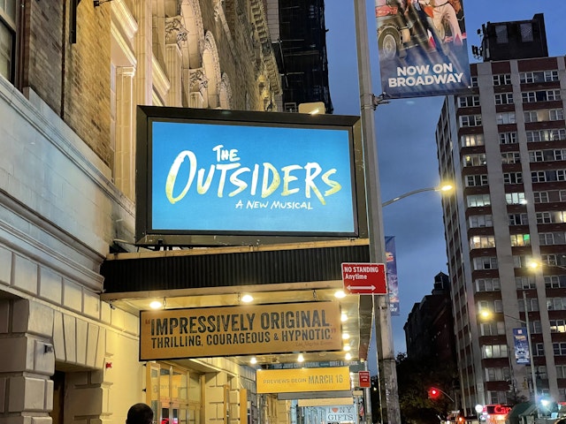 The Outsiders at the Bernard B Jacobs Theatre