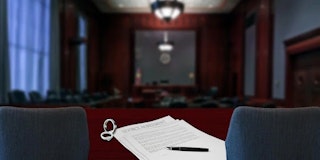 image of paper overlooking a conference room