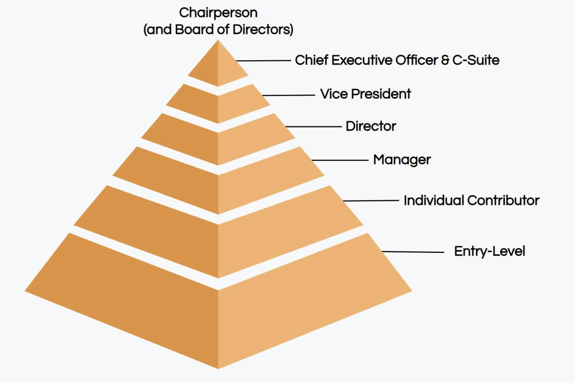 A hierarchy chart visualizing the path of career growth.